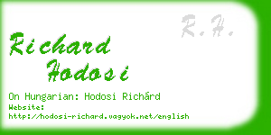 richard hodosi business card